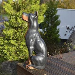 Dobermann Istumassa koirapatsas, vartiossa