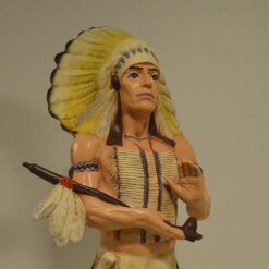 Intiaanipatsas, Sioux päällikkö, kuvattu läheltä