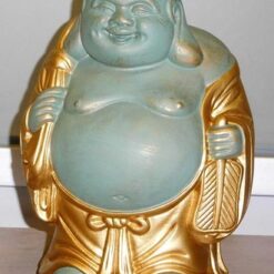 Buddha patsas, antiikin vihreä kulta, takki auki
