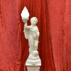 Valaisinpatsas Amor, valkoinen, lyhtyvalaisin